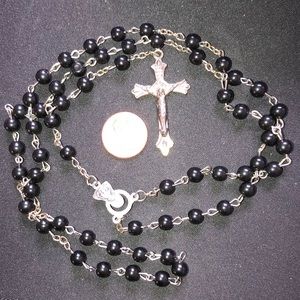 Black beaded rosary beads